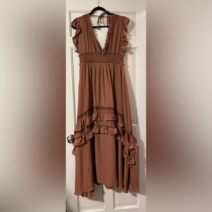 Baltic Born Brown Jasmine Ruffle Maxi- XL